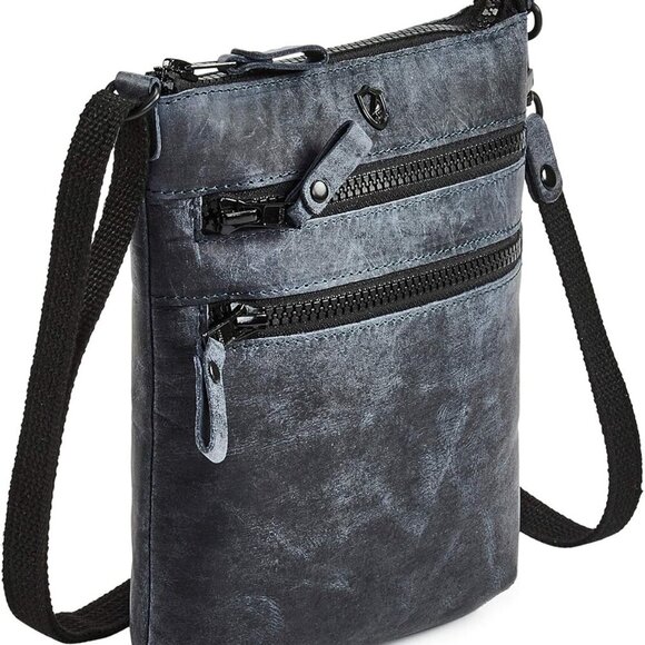 Crossbody Sling Bag for Women Small Real Leather Purse Vintage Travel Crossover - Picture 1 of 6